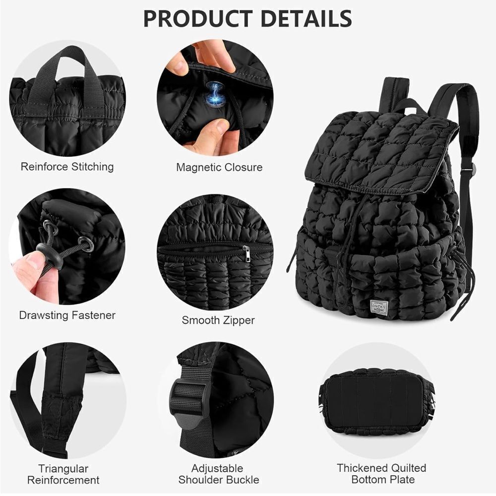 Quilted puffer backpack - Picture 6 of 8